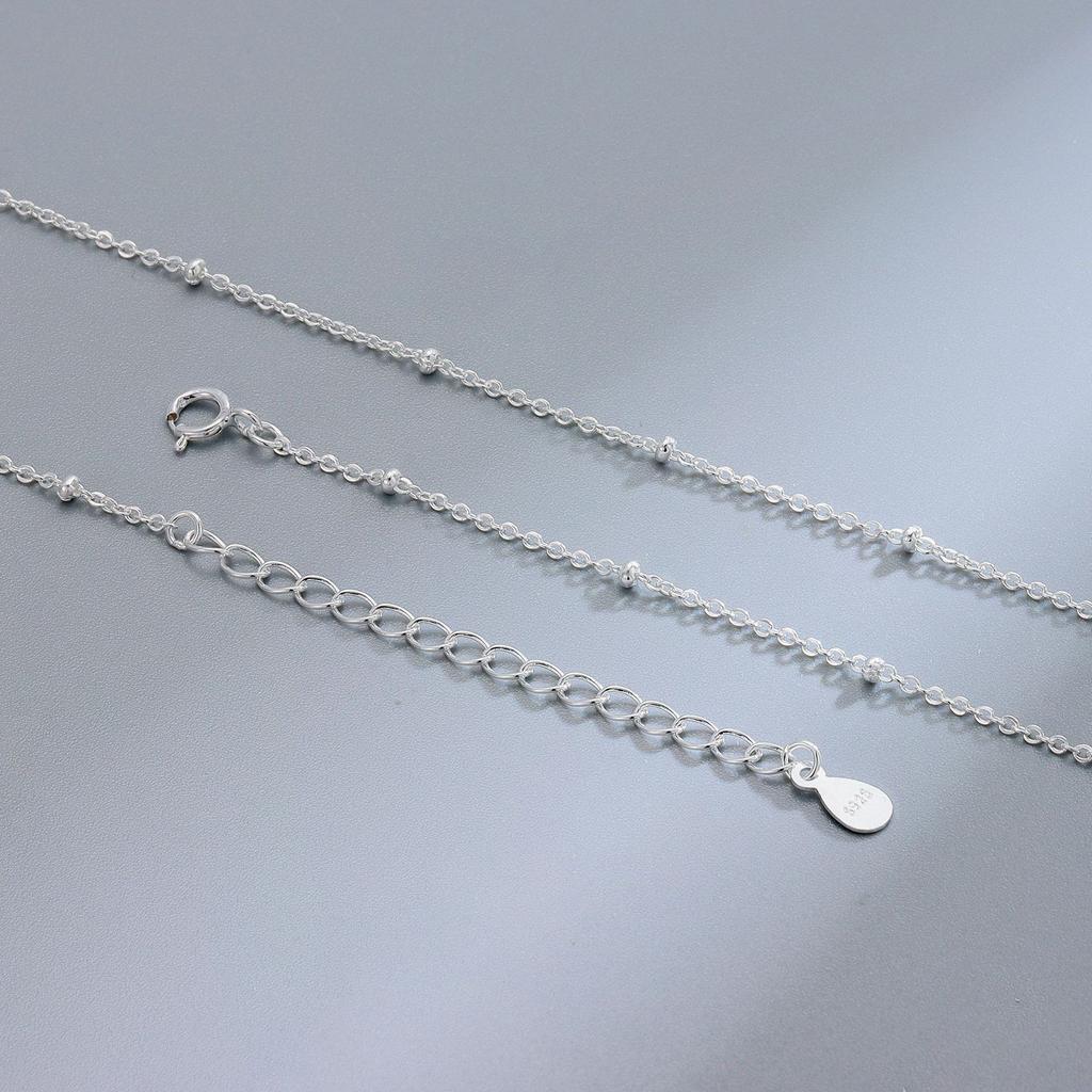 S925 Sterling Silver Gold Plated Collarbone Chain Round Beads Snake Bone Box Twisted Flower Chain Necklace Fashion Jewelry