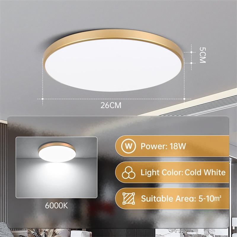 Lampă de Tavan Aurie Lumină de Tavan LED 220V 3 Culori Panou LED Ultra Subțire Iluminat Pentru Bucătărie Dormitor Sufragerie