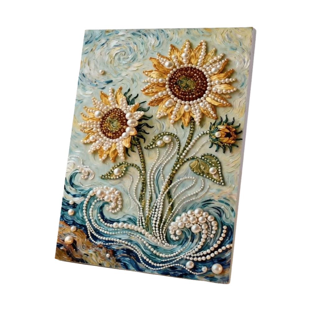Flower Pearl Beads Painting Sea Decorative Painting DIY Painting Material Pack Wall Decor
