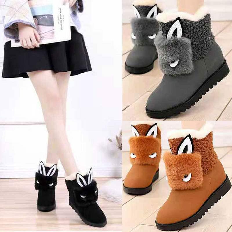 2025 Women's Fleece-Lined Waterproof Snow Boots - Korean Style, Non-Slip, Warm, Mid-Calf.