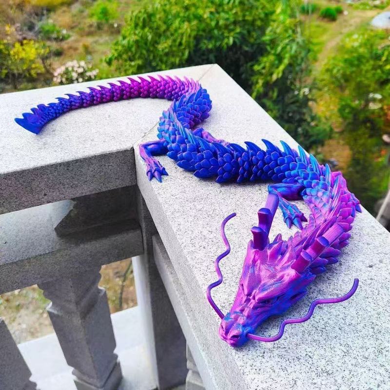 Extra Large 90cm 3D Printed Dragon Model Joint Movable Desktop Figurer Lucky Festive Home Office Ornament Feng Shui Decor Dragon