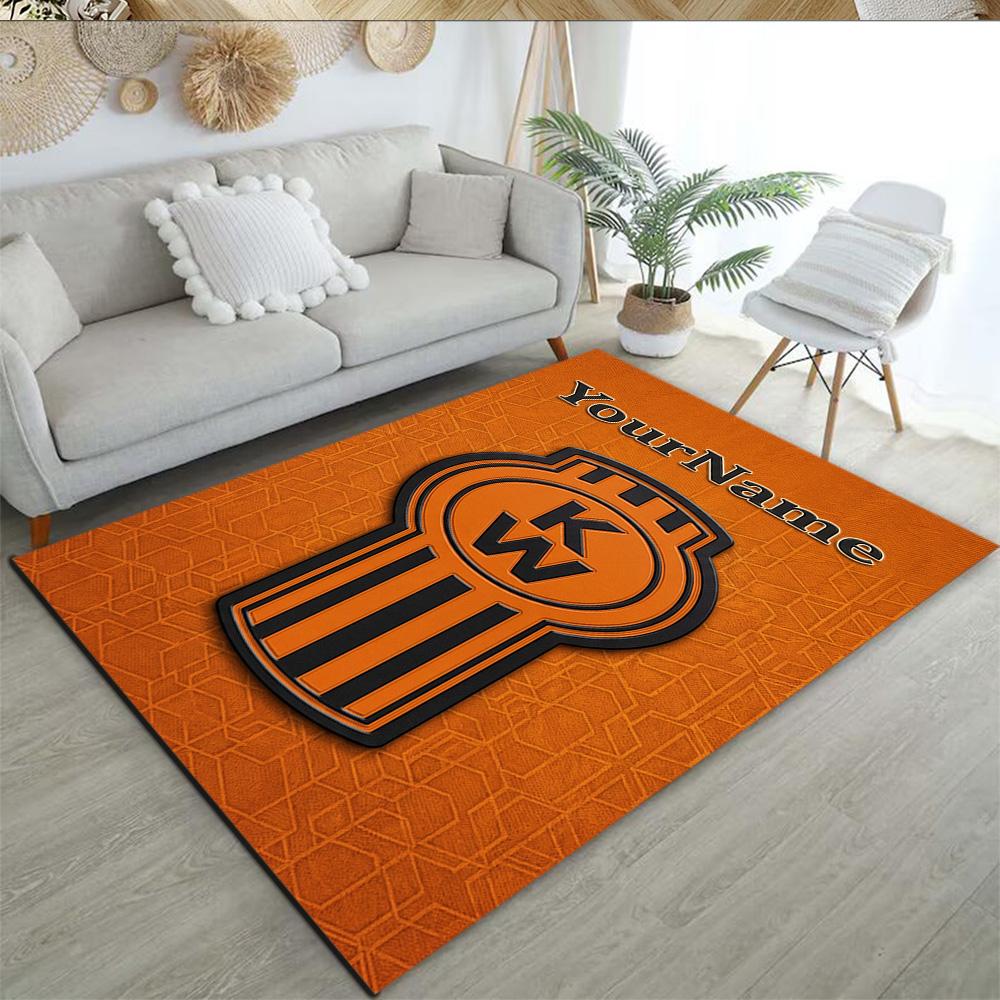 Kw Heavy Trucks Personalized Name Carpet Perfect for Hallway Dining Room Study room Kitchen Antislip Carpet Anime Office Decor Wedding Party Gift