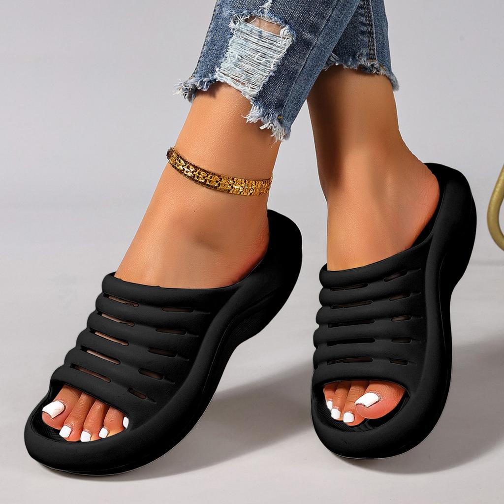 EVA Thick Platform Summer Slippers Women Soft Sole Pillow Slides Outdoor Beach Sandals Woman Non-Slip Bathroom Home Shoes