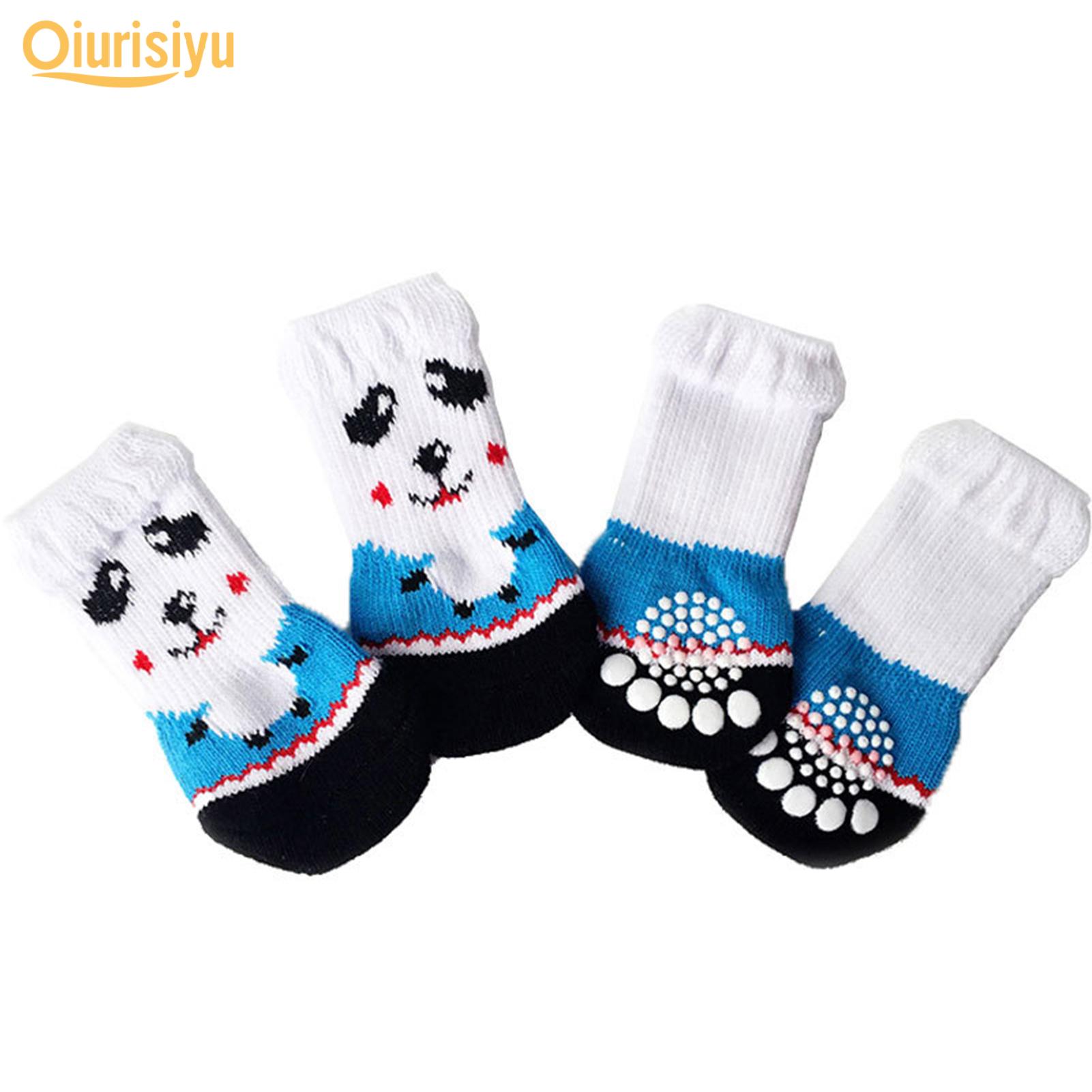 

Тёплые нескользящие носочки для домашних питомцев 4штуки в комплекте M