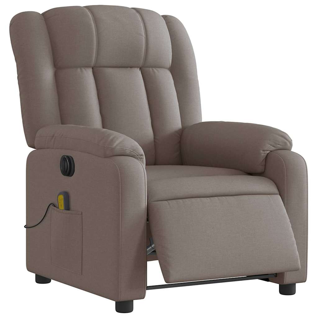 Electric Massage Chair Taupe Fabric