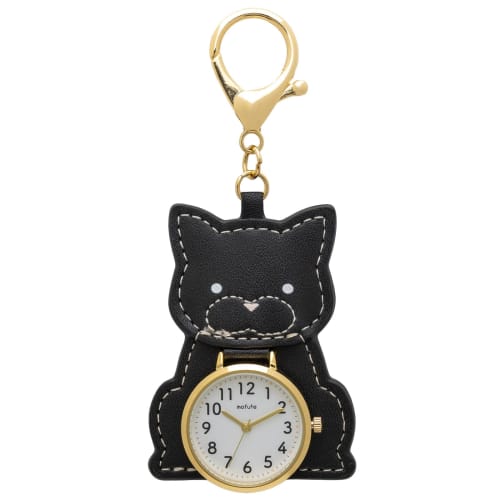 

Fieldwork Women s Analog Keychain Watch, Cat Pattern, Black, Anifure GY072-5
