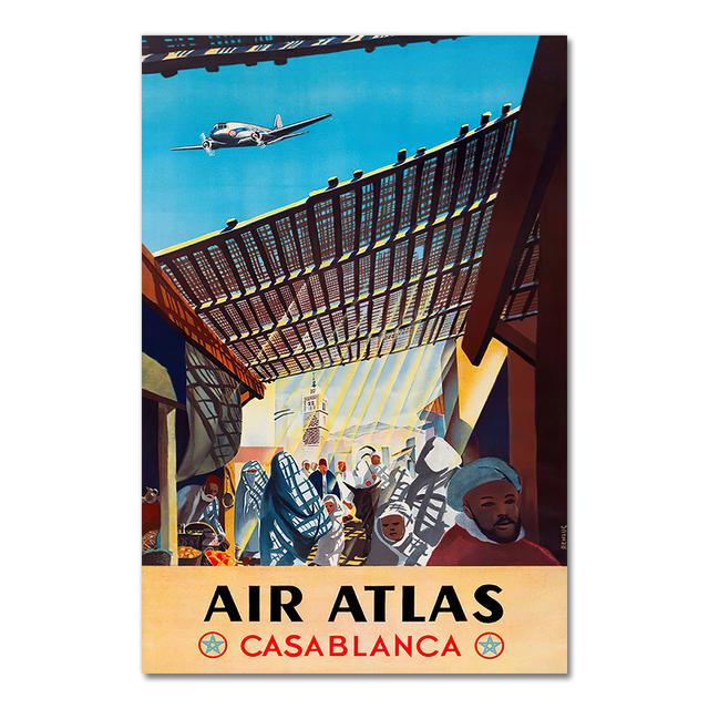 Travel Canvas Paintings Vintage Pictures Morocco Tangier Casablanca Posters Coated Wall Stickers Home Decoration No Frame