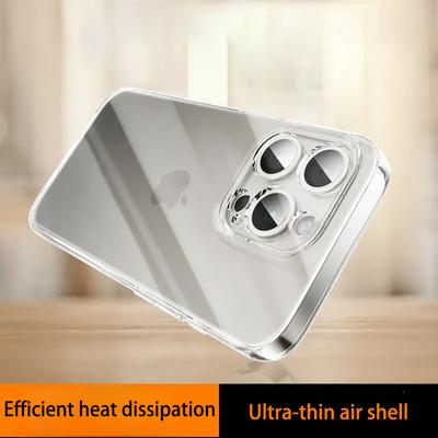 Back Case for iPhone 15 Pro Max Silicone Bumper Shockproof Cover Raised Lens Protection Anti-Scratch Transparent Shell Soft Edge
