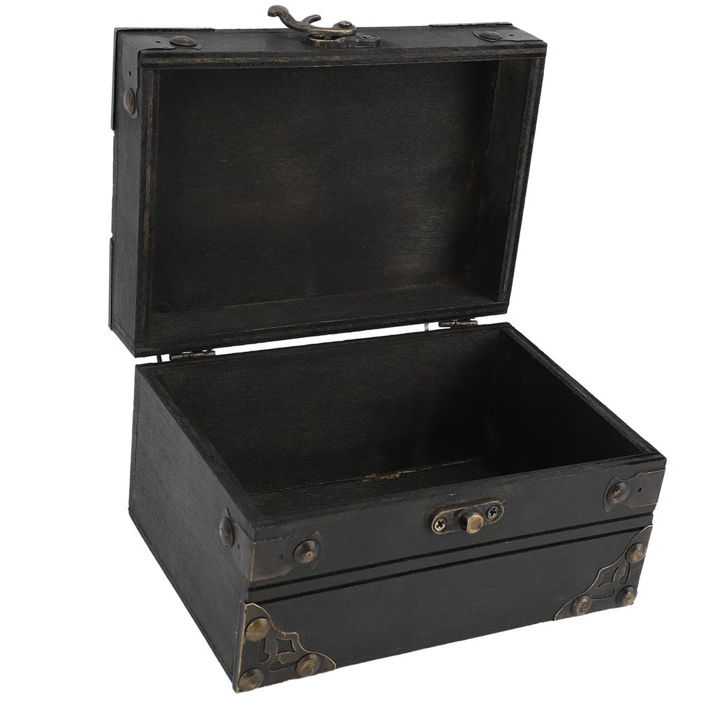 Retro Trälåda för Smycken Skattförvaringslåda Organizer Behållare Fodral Kista Prydnadslåda för Flickor Flickvän Kvinnor