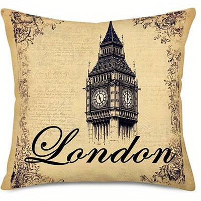 Heimdeko Eiffelturm Pisa London Rom Reisekissen Muster Kissenbezug Geeignet für Sofa Schlafzimmer Auto Kissenbezug