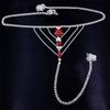 European And American Ruby Red Mixed White Bikini Body Chain Trendy Rhinestone Underwear Chain