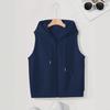 Felpa con cappuccio e zip da donna alla moda senza maniche per Primavera/Autunno