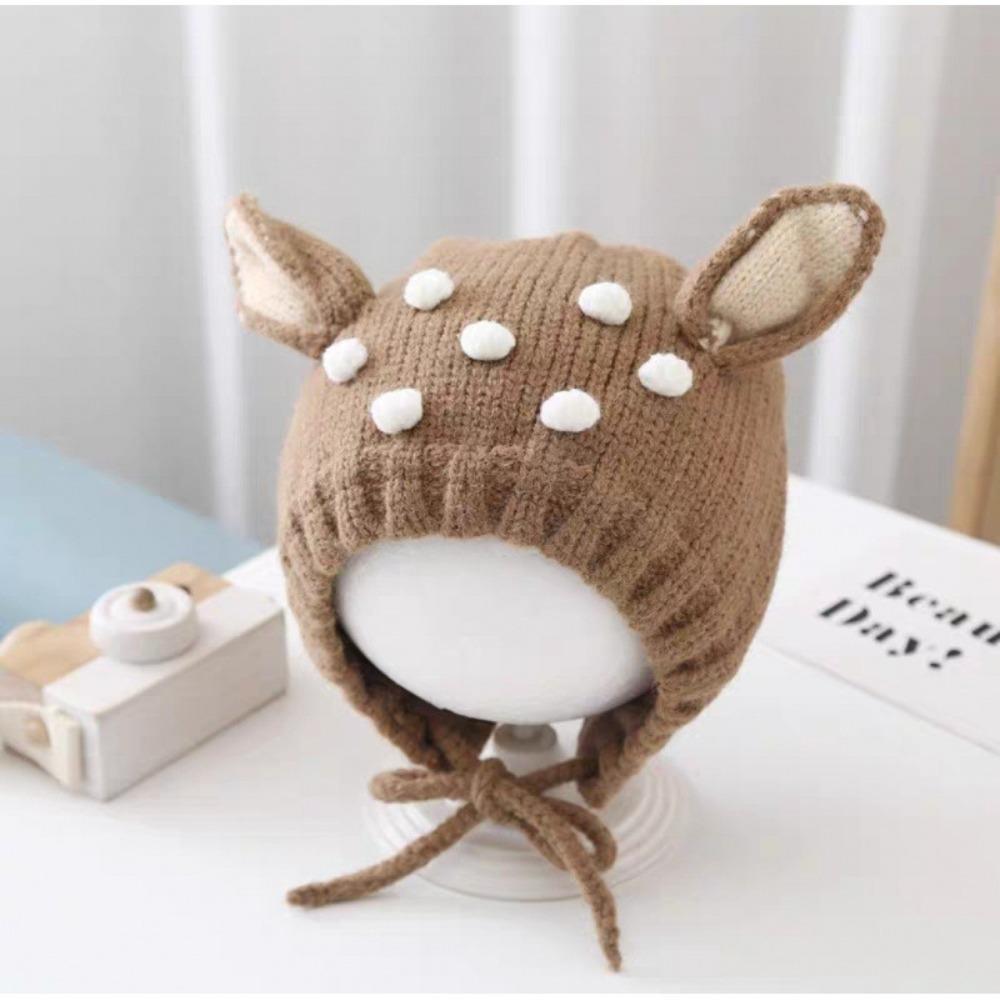Plush Infant Knitted Hat Cartoon Deer Knitted Cap Cute Baby Beanie Cap Boy and Girls