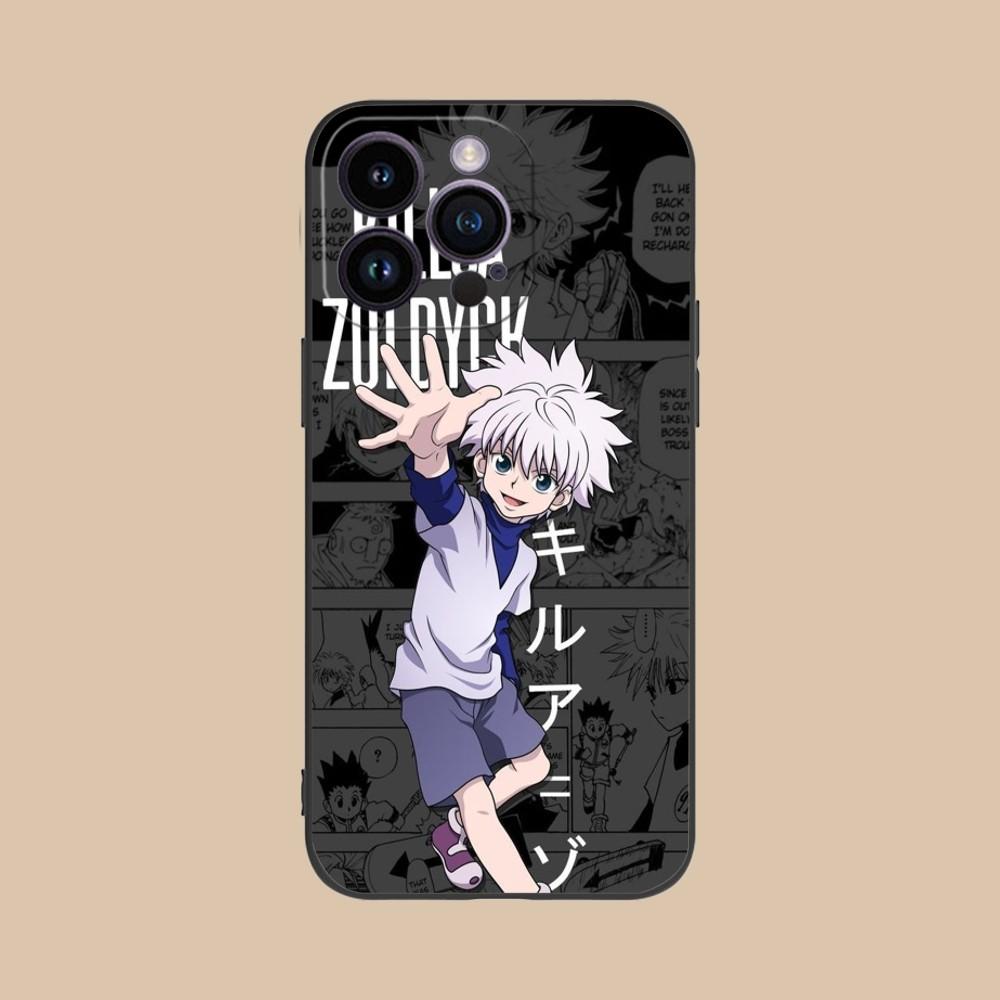 Hunter Killua Mobile Cell Phone Case for iPhone 15 14 13 12 11 X XR XS 8 7 Pro Max Plus Mini Black Soft Phone Cover Funda