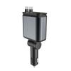 Car Charger 180 Degree Adjustable Car Charging Adapter with Star Projector Light Double USB C & USB A Fast Car Charger