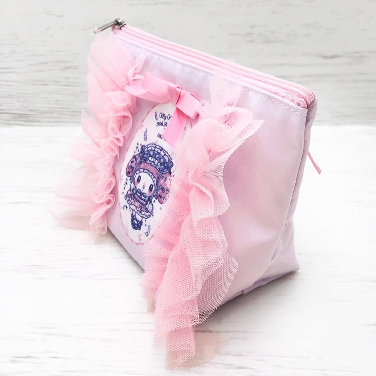 My Melody & Little Twin Stars X DOLLY MIX Frilled Boat-Shaped Tissue Pouch, Light Pink