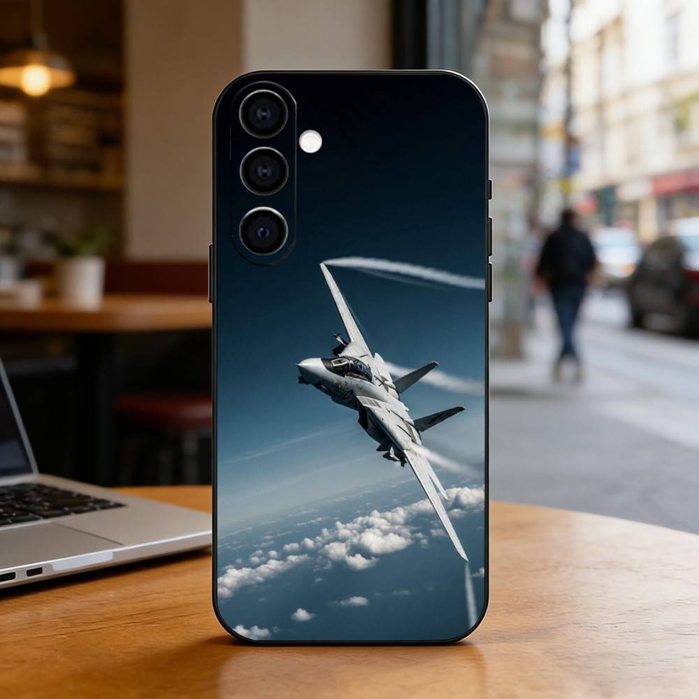 Cool Aircraft Phone Case For Samsung Galaxy A73,A72,A71,A70,A53,A52,A51,Soft Silicone Black Cover
