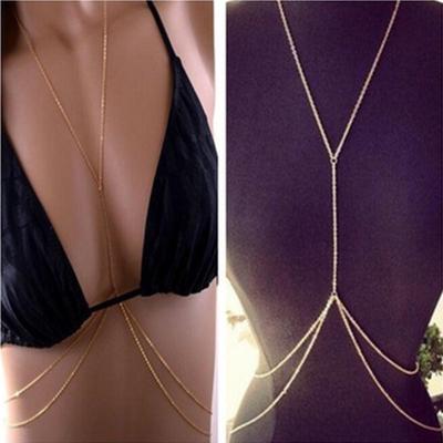 Collana da donna con imbracatura da spiaggia, catena in vita, corpo in oro, moda sexy, sexy