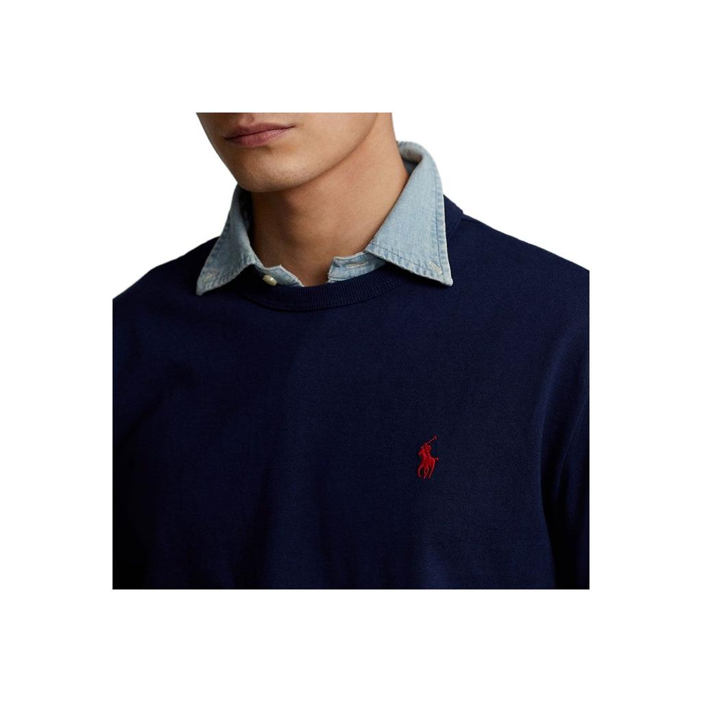 Maglione in Maglia Girocollo Manica Lunga Vestibilità Larga Colore Unito da Uomo Polo Ralph Lauren Blu MNPOTSH16820167-400