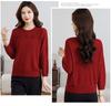 Mom's Spring Wool Sweater: Women's Round Neck Long Sleeve Knitwear - 2026 Fashion Loose, Age-Reducing Thin Top for Spring/Summer