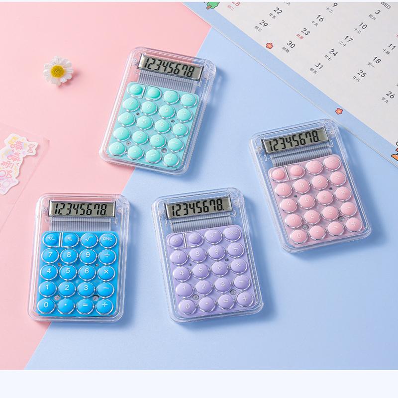The Mini Transparent and Cute Candy-colored Calculator Has A High-level Appearance and Is Portable in The Palm Pocket