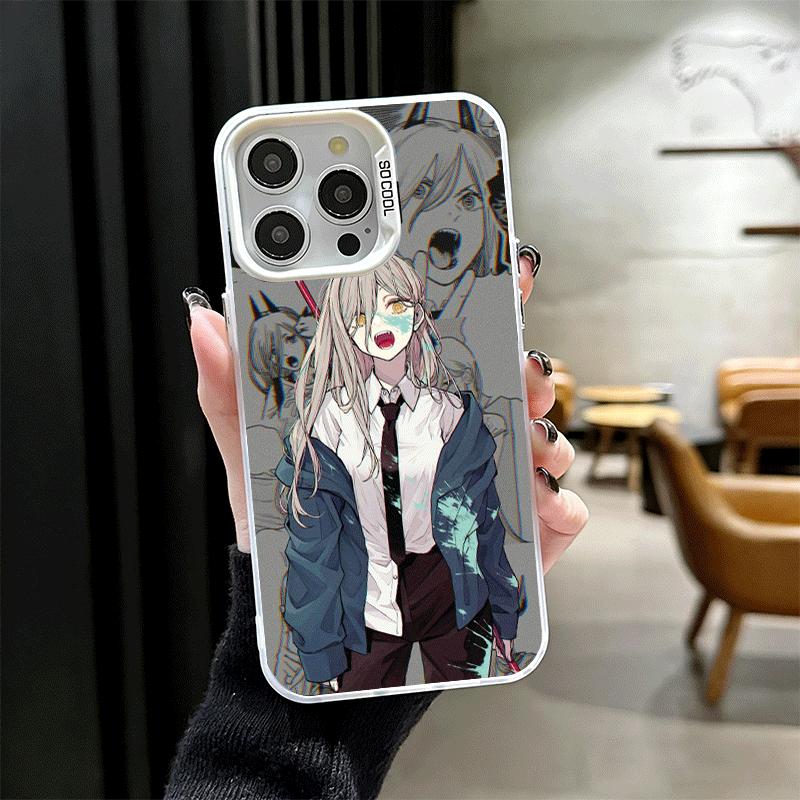 Anime Character Power CSM Soft Phone Case for iPhone 15 16 17 Pro Max 17Air 16E 14 Plus 13 12 Mini Shockproof Cover Back Shell
