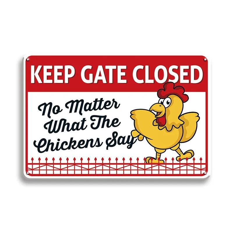 Farm Chicken Färska ägg Metall Plåtskyltar Vintage plakett Väggdekor Plåttallrik Retro affisch Bar Happy Farm Hem Väggdekor