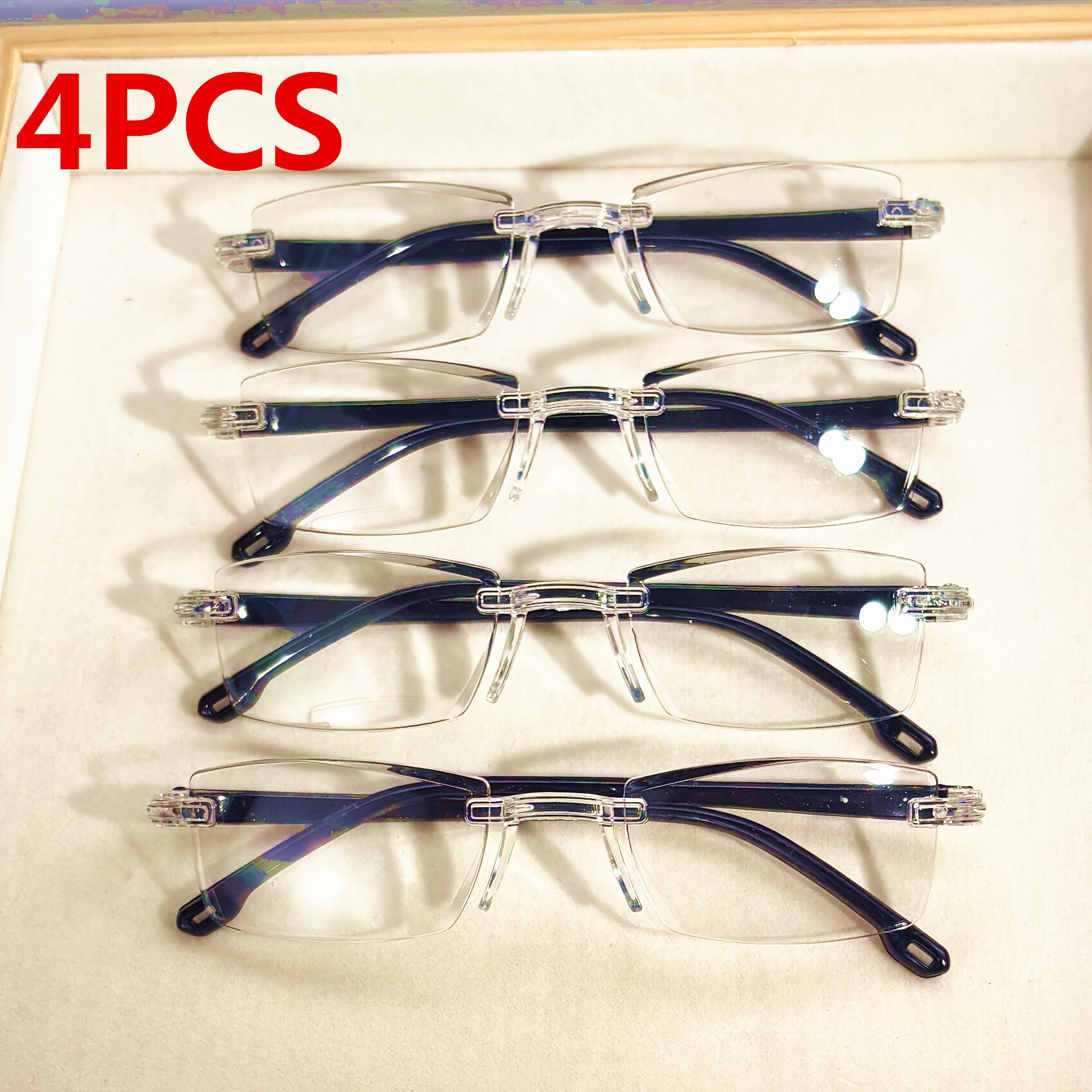 

4 шт. Винтажные квадратные очки для чтения для женщин, линзы из поликарбоната с защитой от синего света, цельная квадратная оправа 2.5