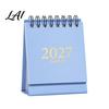 High Quality Paper Calendar 2027-2028 Mini Standing Flip Desk Calendar 18 Month Desktop Planner from Jan. Academic Year 2027 to Jun. 2028,