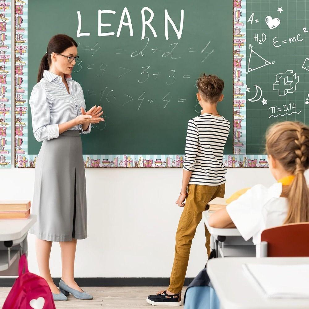 Cartoon Pattern Bulletin Board Border Sticker Learning Wall Sticker Classroom Decoration