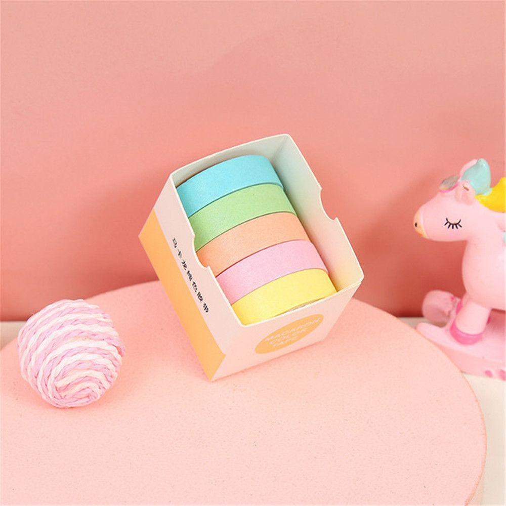 5Rolls/box Decorative Stationery School Adhesive Scrapbooking Washi Tape Masking Tape