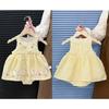 Duck Print Cotton Romper Yellow Gingham Princess Dress Bodysuit Rompers  Summer Outfit