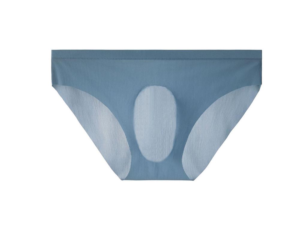 New 3D Convex Threaded Ice Silk Men's Transparent Briefs - Sexy and Trendy One-Piece Design