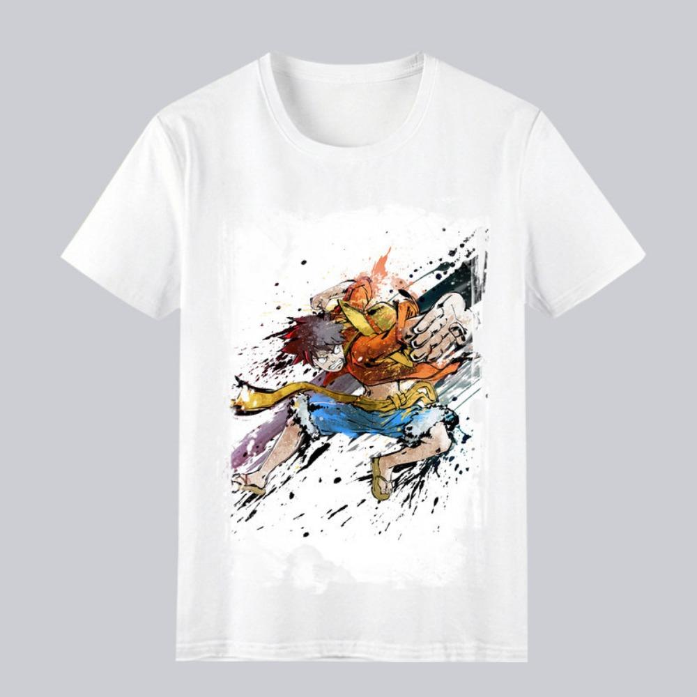 T-shirt with Luffy Gear 4 print, casual, comfortable, versatile, high-quality men's short sleeve