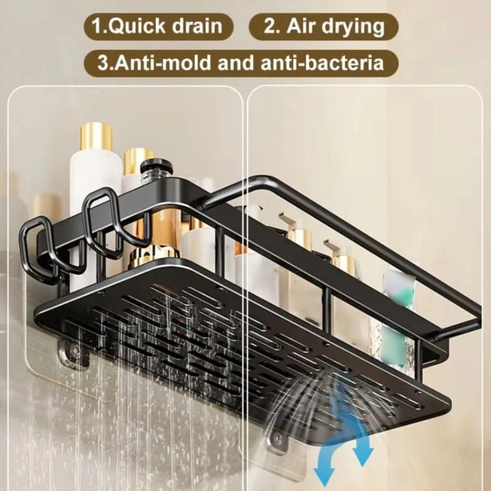 Waterproof Bathroom Storage Rack Rustproof Punch-free Wall-Mounted Shelf Rack Thicken Large Capacity Cosmetic Storage Box