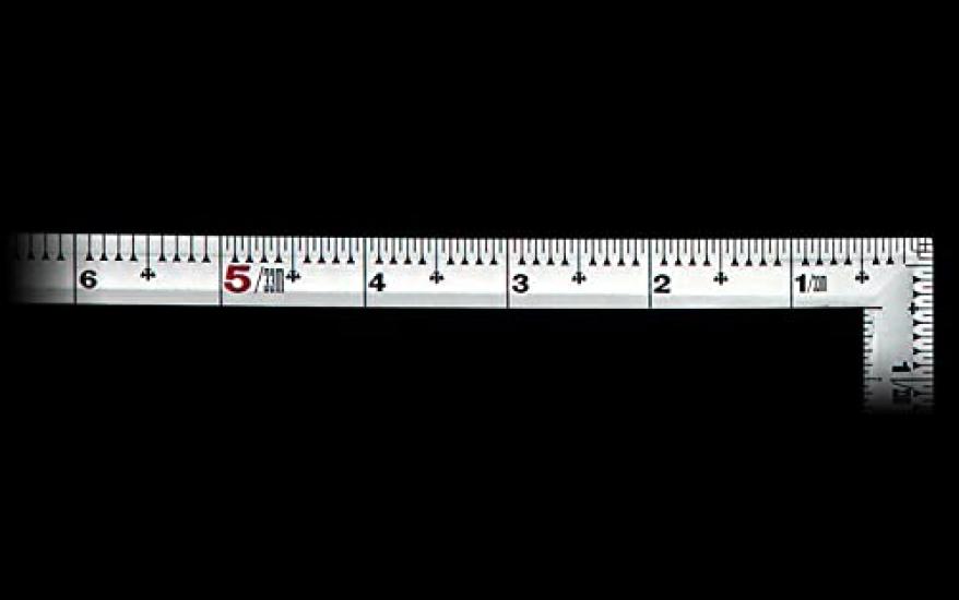 Shinwa Sokutei with Inner Crane and Turtle Scale on the Back with Red 10332 Carpenter's Square, Silver, 1.5 Shaku, Design, Numbers,