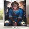 Retro Z-Zelda Cartoon Link Games Flannel Blanket,Ultra Soft Warm Plush Throw for Home Bedroom Bed Sofa Cover Camping Picnic Kid