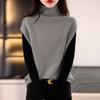 Women's Spring and Autumn Solid Color Comfortable Vest Sleeveless High Neck Loose Top