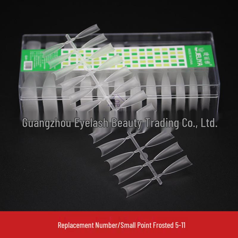 Crescent Curve Ultra Thin Shallow Half Cover Nail Tips - Transparent Frosted Milky White Extension for Salon Nail Art.