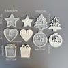 Silicone Molds Christmas Heart Round Tree Star-Shaped Hanging Ornament Silicone Mold DIY Cement Plaster Clay Craft Molds