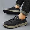 Mode Herbst und Winter Herren Freizeitlederschuhe Mode Business Echtes Leder Laufschuhe Outdoor Rutschfest Schnürschuhe Oxford Schuhe
