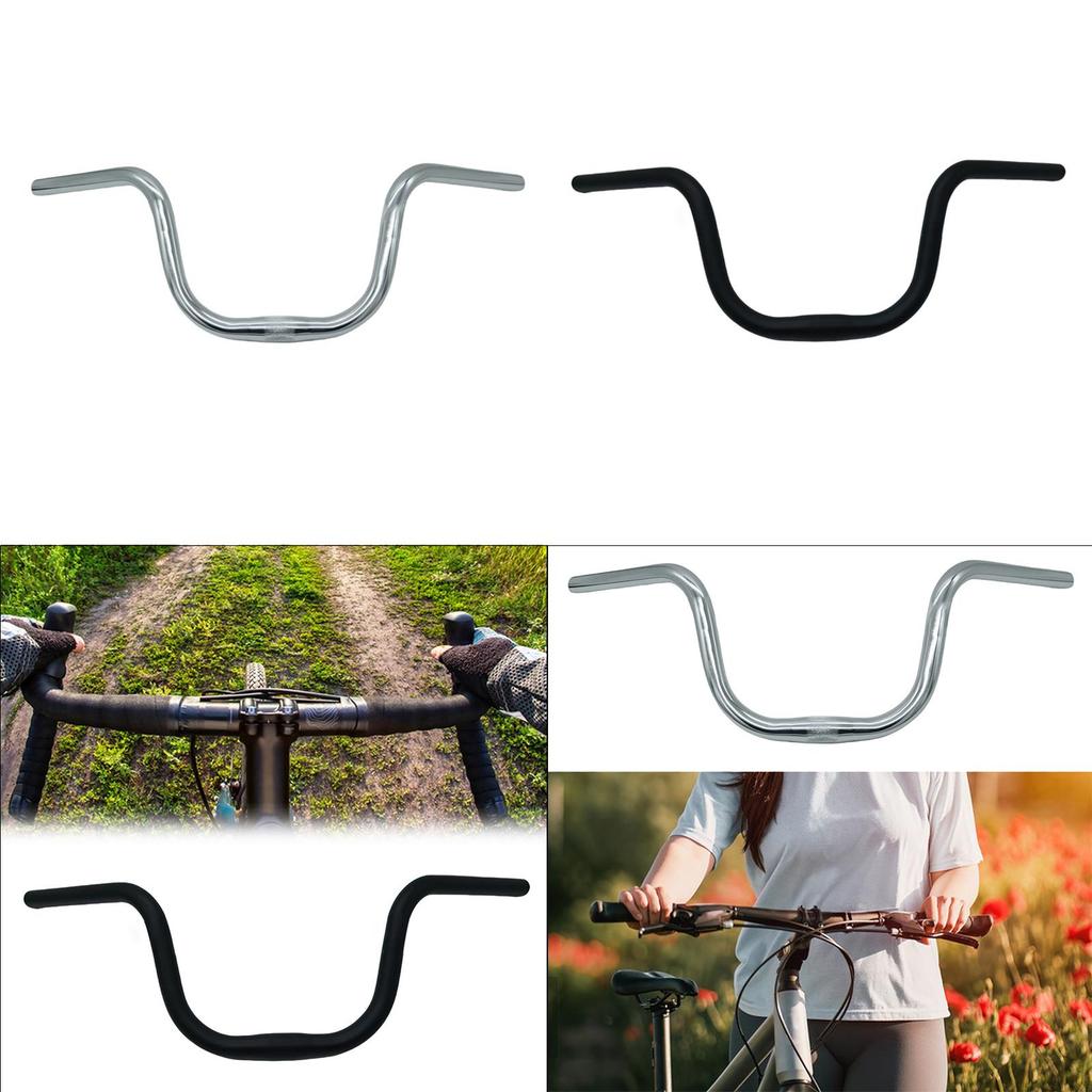Mountain Bike Riser Handlebar Easily Install 23.6inch Long Bicycle Accessory Silvery