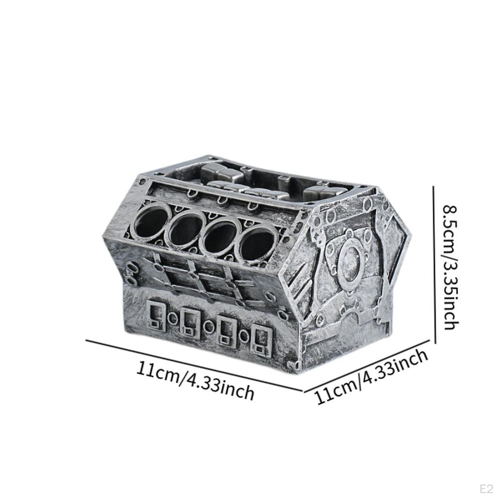 V8 Engine Pencil Holder, Resin Desk Organizer for Mechanical Engineers.