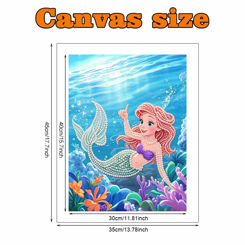 Disney Pearl Art Painting Home Wall Decor Ariel Mermaid Art Crafts Handmade DIY Adult/Beginner Gift Creative Home Decor Frameless Wall Hanging Art