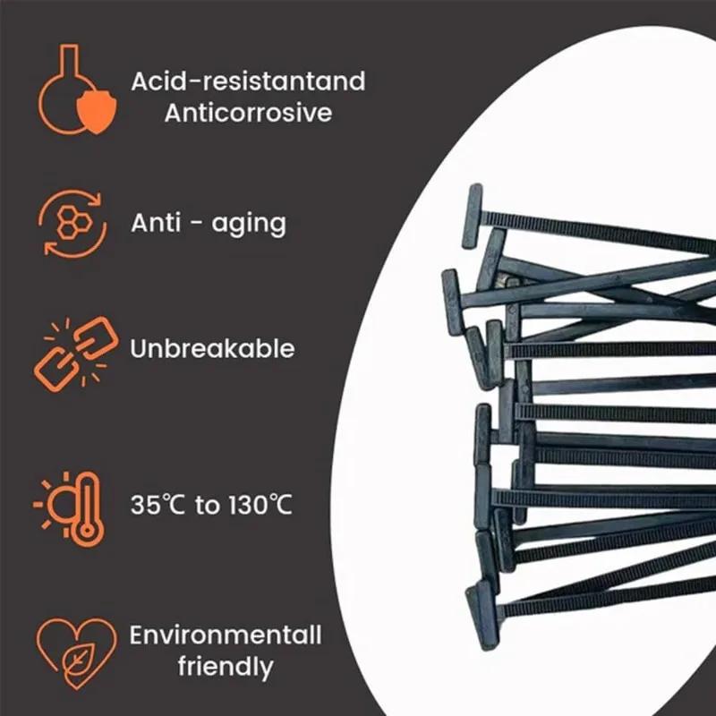 40/50/100pcs Nylon Cable Tie Buckle-Heavy Duty Zip Ties Holder with Pin&Button Design Plastic Cable Ties Tool Fasteners for Car