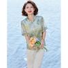 Pastor Mom's Summer Chinese Style Printed Top & Pants Set