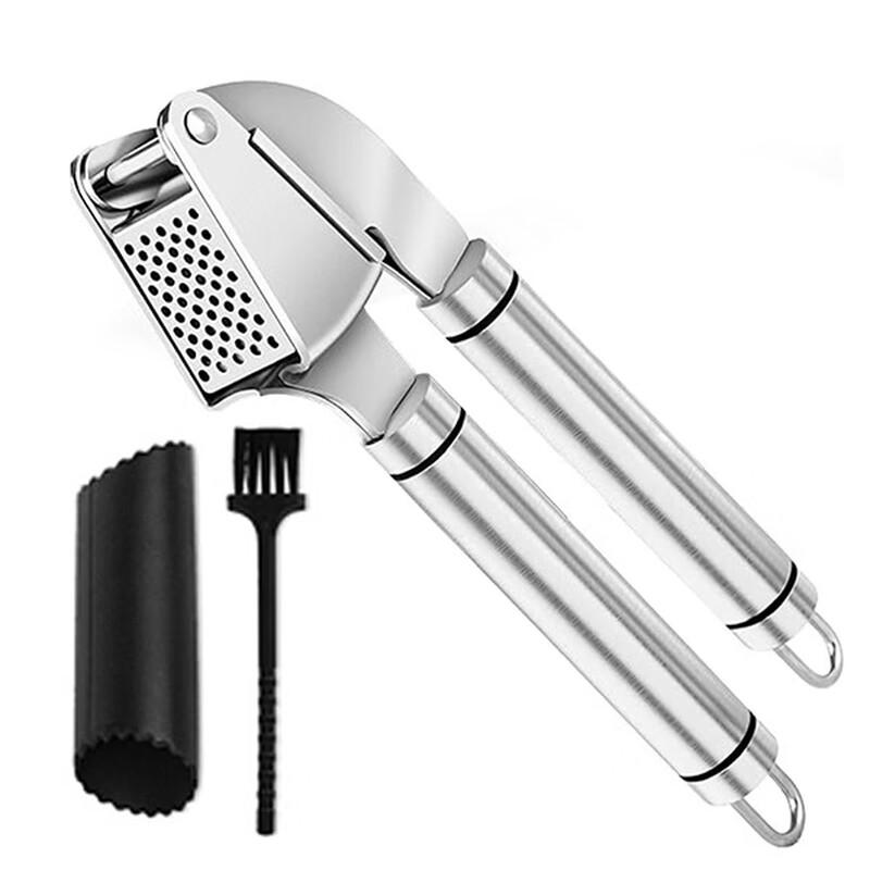 Lilang Stainless Steel Garlic Press 3-Piece Set