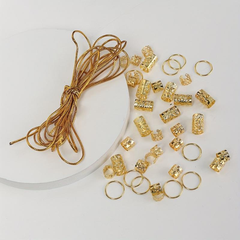 41pcs Alloy Braid Hair Extension Rings - DIY Hollow Hair Accessories