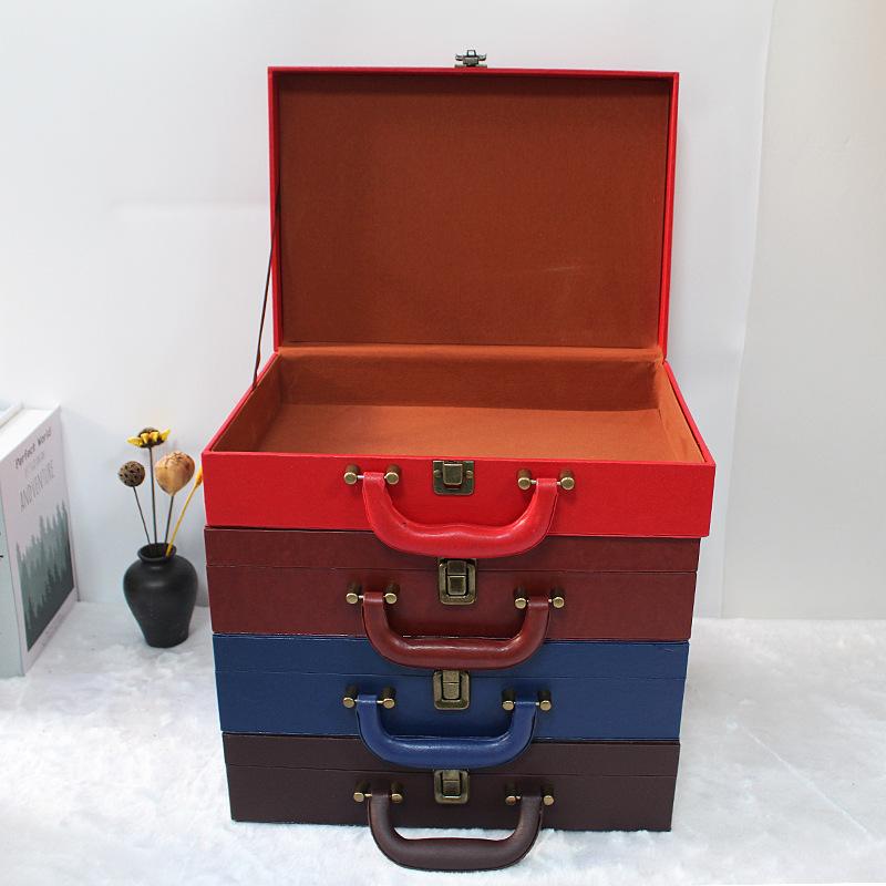 Handheld Gift Box, Vintage Multi-color Leather Hand-held Storage Box, Decorative Gift Box, Storage Box
