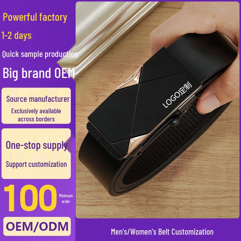 

Men s Leather Automatic Buckle Belt for Business Trousers 110 cm